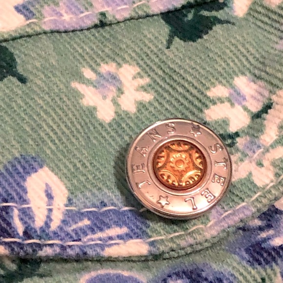 Vintage Wet Seal 90s Denim Vest, Crop, S, STEEL Jeans Floral Cottage - Picture 8 of 8